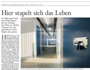 Frankfurter Allgemeine Sonntagszeitung: »Hier stapelt sich das Leben«